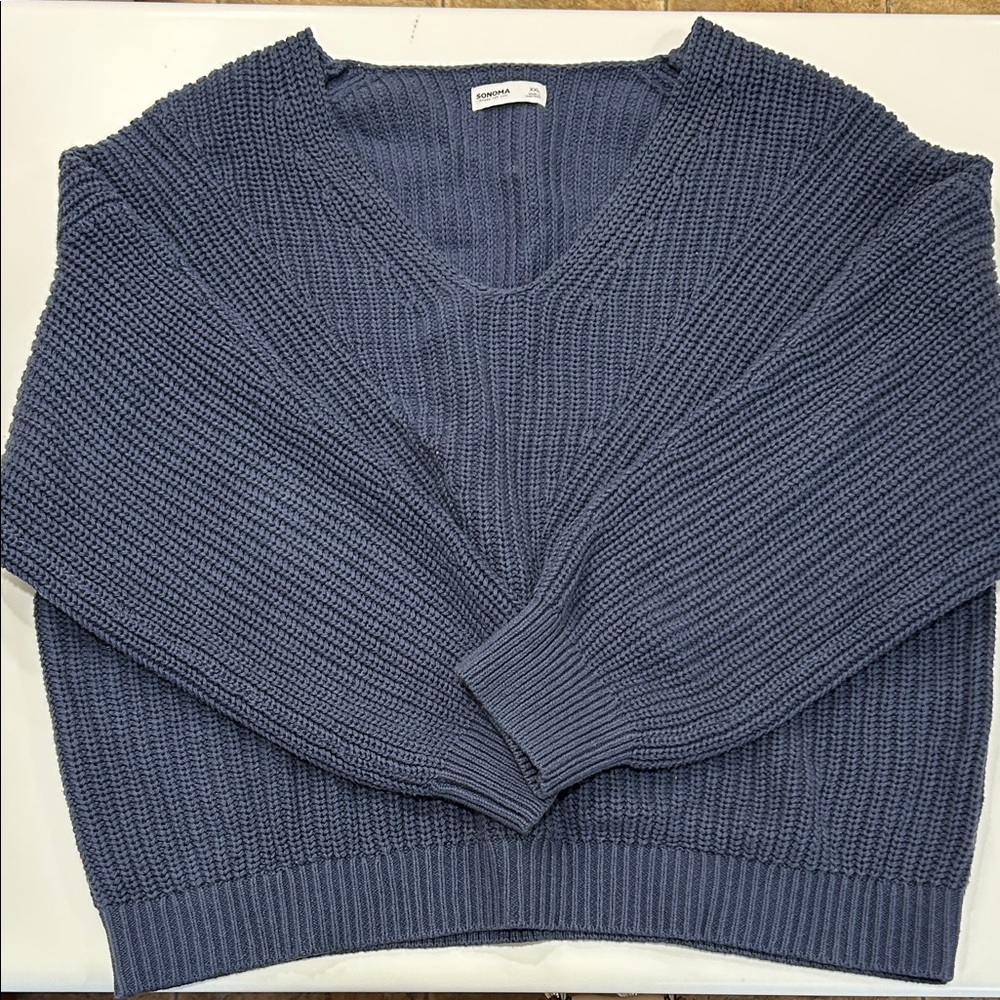Sonoma Women's V-Neck Sweater - Blue